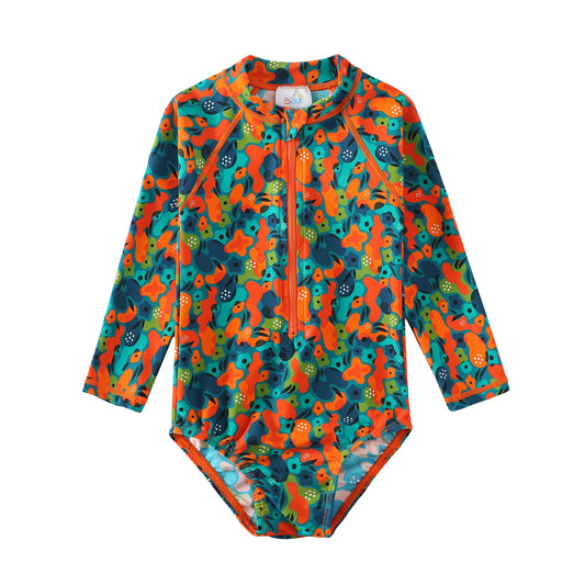 Traje de baño manga larga Olas de Color