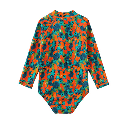 Traje de baño manga larga Olas de Color